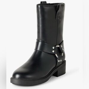 The Drop Women's Lilith Short Moto Size-8 Boot with Buckles Biker (V)